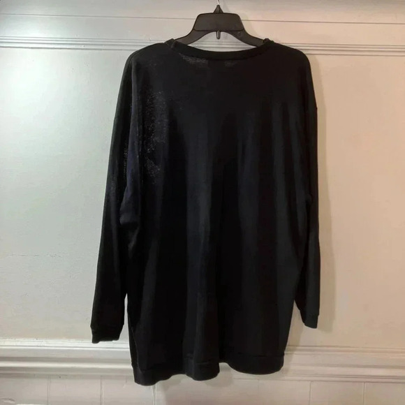 Marcy 'n Me Womens 90s Vintage Christmas Santa Claus Cats Shirt 1X Black XM EXC - Picture 7 of 8